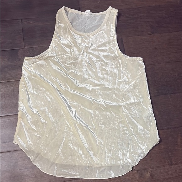 GAP Shimmering Cream faux velvet Tank Top, size small - Picture 1 of 6